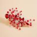 Kercisbeauty Red Crystal Hair Piece for Women and Girls Wedding Bridal Hair Clips Boho Cute Rhinestones Hair Accessory (Red)