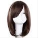 Brown Wig Synthetic Heat Resistant Fiber Middle Part Line With Hairpieces Short Wavy Picture Color Hair