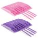 KELYDI 200pcs Micro Applicators Brushes Disposable Eyelash Applicator Extension Swabs Micro Mascara Wands Brush for Eye Makeup -Pink and Purple