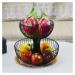 Fruit Basket Fruit Bowl 2 Tier Fruit Bowl Large Countertop Metal Fruit Basket for Kitchen Counter Fruit Storage Racks Fruit Holder for Vegetables Snacks Fruit Dish (Color : Preto Size : Small) Small Preto