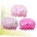 FRCOLOR Hair Bonnet 3pcs Women's Shower Cap Set | Double Layer Bath Visor for Curly Hair | Waterproof & Elastic Bathing Caps - Buy Online on GoSupps.com