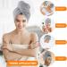 Kinhwa Bamboo Microfiber Hair Turban Towel - Quick Drying Super Absorbent Soft 3-Pack (Gray Waffle Stripes) - Perfect for All Hair Types - 25x65cm - Buy Online on GoSupps.com