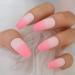 Blush Ombre False Nails - Matte Medium Coffin Finish | 24pcs Set for Women & Girls - International Shipping - Buy Online on GoSupps.com