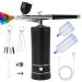 Airbrush Kit with Compressor  Air Brush Gun Rechargeable Portable High Pressure Air Brushes with 0.3mm Nozzle and Cleaning Brush Set for Painting  Tattoos  Nail  Makeup  Art  Cake Decorating (Black)