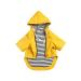 Minezi hundred coat with reflective buttons and zippers wind and rainlow adjustable cord removable hood- yellow-XL XL (breast size: 72-80cm) yellow
