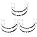 3 Pair of Temporary Tooth Decoration Teeth Retainer Practical Brackets para Dientes Sturdy Retenedores de Dientes Ortodoncia Props for Dental Students to Practice (Black)