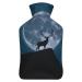 Hot Water Bottle With Lid Reindeer Rubber Hot Water Bag For Pain Relief Cramps Foot Warmer Hot And Cold Therapy