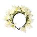 amangul Flower Headbands Women Bride Flower Crown For Wedding Party Supply Floral Garlands Crown Hair Wreath Floral Headbands(White)