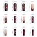 Buy Long Square Halloween Press on Nails - LPOODDNU 3D Spider Web Designs | Dark Red Glue-On Nails for Women | 24 Pcs Set - Buy Online on GoSupps.com