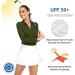Soneven Women's Collared V Neck Long Sleeve Polo Shirt | Moisture Wicking Golf T-Shirt | Slim Fit for Casual Work | X-Large Green - Buy Online on GoSupps.com