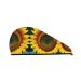 You are My Sunshine Sunflower Coral Velvet Dry Hair Cap Caps with Buttons for Drying Curly Long & Thick Hair Anti Frizz