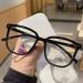 LTSrll reading glasses with a large tr90 frame oversized blue light blocking computer glasses glare-free HD glasses (color: clear-black size: +0.00) +0.00 Clear-black