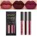 BERVEAL 3Pcs Red Matte Liquid Lipstick Sets for Black Women Lip Stain Matte Long Lasting Lipstick Waterproof Dark red Purple Rose pink Lipstick Lip Stick Gloss Packs Matte labial mate(A-Set06)