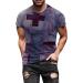BEUU Mens Christ Belief Cross Print Crewneck Tee in Wine-273 | Summer Short Sleeve T-Shirt for Hiking & Athletics - Buy Online on GoSupps.com