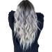 Allbesta Grey Black Wigs for Women Synthetic Hair Long Wavy Hair Heat Resistant Hair Extensions for Cosplay Hair Wigs