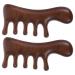 Patkaw scalp massage comb made of wood 2 pieces of natural wood wide tooth-hair comb antistatic sandal wood head skin massage gua-sha-comb wooden head massage device