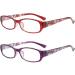 Blue Light Blocking Reading Glasses 2 Pack for Women - Computer Readers with Magnification 3.5x - Red+purple Frames - Spring Hinge Eyeglasses - Buy Online on GoSupps.com