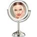 VESAUR Professional 8.5 Large Lighted Makeup Mirror with Brighter Lights1X/10X True HD Magnifying Mirror with 3 Color Dimmable Lights - Artistic Satin Nickel