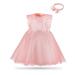 mintgreen Baby Flower Girl Dresses Lace Tulle Tutu Party Weddings Princess Dress with Headwear 3 Months Pink