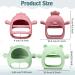 Set of 4 Woanger Baby Teething Toys in Blue, Dark Green, Yellow, and Maroon | Silicone Bear Hand Teethers for Babies over 3 Months | Anti-Dropping Wrist Mitten for Sucking Needs - Buy Online on GoSupps.com