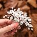 Unicra Flower Bride Wedding Hair Comb Silver Pearl Hair Accessories Crystal Bridal Headpiece for Women and Bridesmaid - Buy Online on GoSupps.com