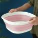 Foldable Wash Basin | Face Wash Basin Foldable Dish Tub for Camping Portable Washing Basin Space Saving Hangable Washtub Pink Medium - Buy Online on GoSupps.com