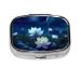 Night Lotus Flowers Printed Square Pill Box Portable Travelling Pill Box Medicine Organiser