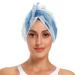 Blue Whales Star Hair Towel 2 Pack Super Absorbent Hair Drying Towel Quick Dry Hair Turbans Head Towel with Button Twisty Wrap for Women Girls