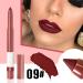 Dark Ruby Matte Lipstick and Lip Liner Set - Waterproof 24 Hour Long Lasting Formula - 3Pcs Deep Apple Red Lipstick and Crayon Stick Liner Pencil with Sharpener - Original 8&9&11 Shades - B - Buy Online on GoSupps.com