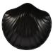 BESTonZON Salad Plate Decor for Kitchen Decoration for Living Room Shell Shaped Plate Home Decor Plate Kids Food containers White Salad Bowls Serving Bowl Ceramic Serving platters Snack Case Black 16.3X15.5X3.5CM