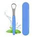 Tongue Scraper - Metal Tongue Scraper for Adults & Kids Stainless Steel Tongue Cleaner with Case Travel Essentials Reduce Bad Breath and Breathe Fresh Light Blue