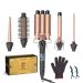 Hair Curling Iron 5 in 1 Curling Wand Set with 3 Barrel Hair Crimper Fast Heating Hair Wand Curler with Ceramic Long Barrel Curling Wand Heat Protective Glove & 2 Clips Included 5 Sets