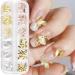 Lycegery 3D Butterfly Nail Charms Gold Silver Alloy Nail Art Rhinestone for Nail Art Decorations