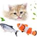 BangShou 2 Pieces Electric Moving Fish Cat Toy with Catnip - Interactive Realistic Flapping Wagging Fish for Kitten - Buy Online on GoSupps.com