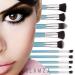 Glamza 10-Piece Blue Makeup Brush Set - Professional Quality for Flawless Makeup Application - International Shipping Available - Buy Online on GoSupps.com