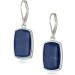 Women's Silvertone and Denim Large Drop Earrings