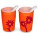 Ornamin mug with anti-slip flower 220 ml orange/red and beak attachment 2 Set (model 820 + 806)/beak cup drinking cup children's cup orange/red transparent