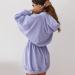 Ladies Blue Cat Print Long Sleeve Sweatshirt Dress - Summer Day Dress (Blue-C, S) - Buy Online on GoSupps.com
