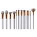 15Pcs Foundation Eyeliner Tool & Glitter Makeup Brush Set - White | Professional Eyeshadow & Lip Powder Brushes for Flawless Application - International Shipping Available - Buy Online on GoSupps.com