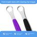 Yinkin Stainless Steel Tongue Scraper Set - 2 Pcs for Adults & Kids - Metal Tongue Brushes with Travel Cases - Reduces Bad Breath - Purple & Black - Buy Online on GoSupps.com