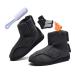 Womens Winter Thermal Fleece Lined Adjustable Wide Width Elderly Diabetic Shoes High top Easy Close Non-Slip Diabetic Shoes Comfortable Closed Toe Walking Shoes for Elderly 11 Gris