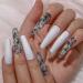 Buy Sethexy Long Ballerina False Nails - White Glossy Press-On Acrylic Coffin Tips (24pcs) for Women & Girls - Buy Online on GoSupps.com