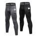 YUSHOW 2 Pack Men's Compression Pants Running Tights Workout Leggings Summer Cool Dry Technical Sports Baselayer X-Large Black+grey