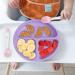 Vicloon Baby Suction Plate Set | Non Slip Silicone Weaning Plates for Toddlers | Self Feeding Divided Dishes | Fits Most Highchairs Trays | 3Pcs (Pink/Purple/Green) - Buy Online on GoSupps.com