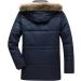 Shop Hanxiulin Men's Fleece Plush Jacket - Warm Zippered Hoodie Fluffy & Cozy Autumn Coat in Dark Blue - Buy Online on GoSupps.com