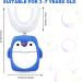Kids Ultrasonic Electric Toothbrush with Automatic Timer | 5 Clearing Modes | IPX7 Waterproof | Penguin Style | Ages 2-6 - Buy Online on GoSupps.com