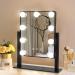 Hollywood Lighted Vanity Makeup Mirror with Lights, Depuley Plug-in Light Up Mirror with 9 Dimmer Led Bulbs Smart Touch Control 3 Color Lighting Modes, Detachable 10X Magnification 360°Rotation(Black) Black 12in