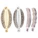 Nifocc Strass Banana Hair clips Fishtail Hairshocks Power Halter Clips with teeth crystal hairpins for women and girls 4 pcs gold and silver