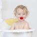 Buy Funny Lips Baby Pacifier | Food Grade Silicone Teether - Massaging Dummy (Red) - Safe & Fun for Babies - Buy Online on GoSupps.com