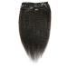 Piece Set Kinky Straight Clip in Extensions 100% Remy Human Hair Virgin Hair Yaki Hair Extension 1# Black 120g 20 inches